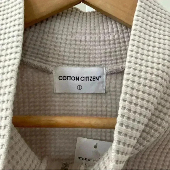 NWT Cotton Citizen Cooper Thermal Half Zip Vintage White Stone size Small - Picture 11 of 11